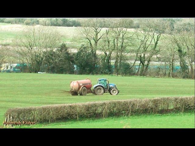 Two Tankers on the Muck - with New Holland and Claas, and a Train!