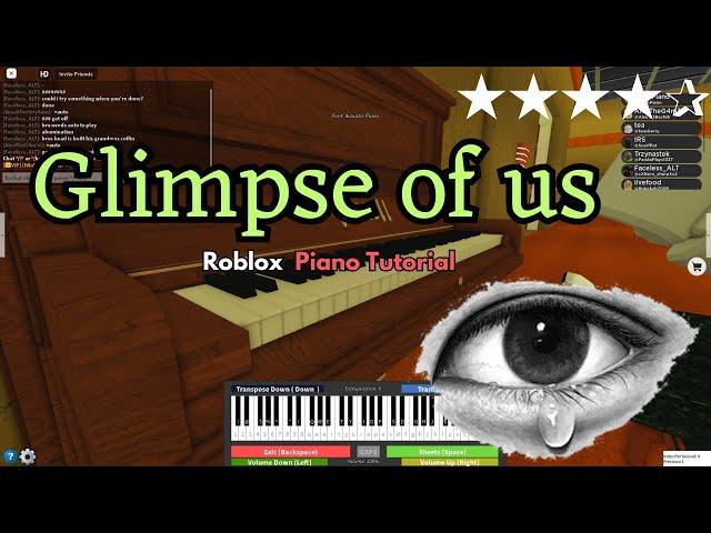 Joji - Glimpse of us (HARD Virtual/Roblox Piano Tutorial) | SHEETS IN DESCRIPTION
