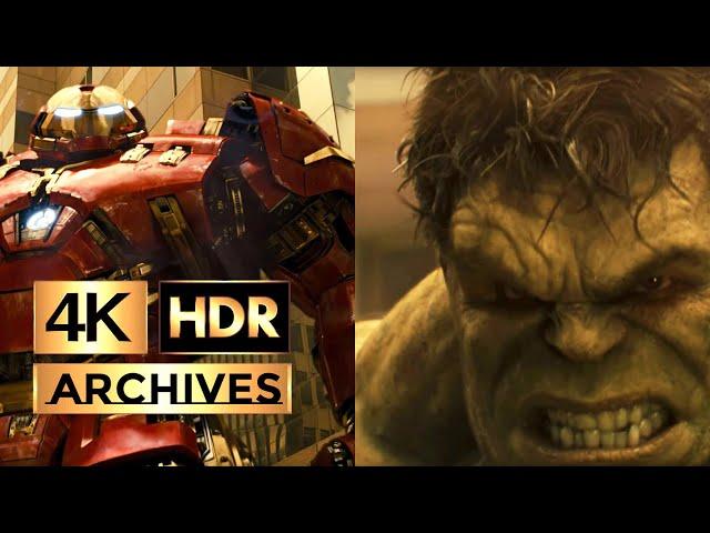 Avengers Age of Ultron [ 4K - HDR ] - Duel of Johannesburg. HulkBuster vs Hulk - Fight Scene (2015)