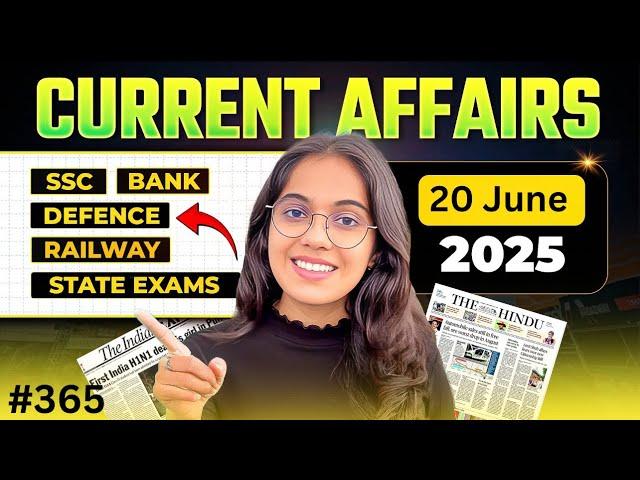 20 June 2025 Current Affairs I Daily Current Affairs I Current Affairs Today I by Nikita Ma,am