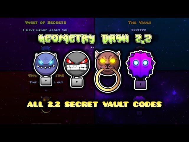 GEOMETRY DASH 2.207 - ALL 4 VAULT CODES (2024)