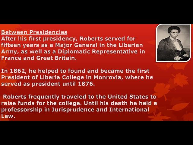 President Joseph Jenkins Roberts' Birthday March 15