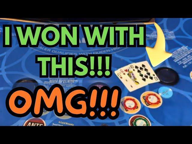 3 CARD POKER in LAS VEGAS! I WON WITH THIS!!! OMG!!! #poker #3cardpoker