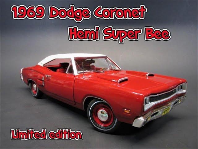 1969 Dodge Coronet Hemi Super Bee 1/18 Scale Diecast Model Review Autoworld American Muscle AMM1191