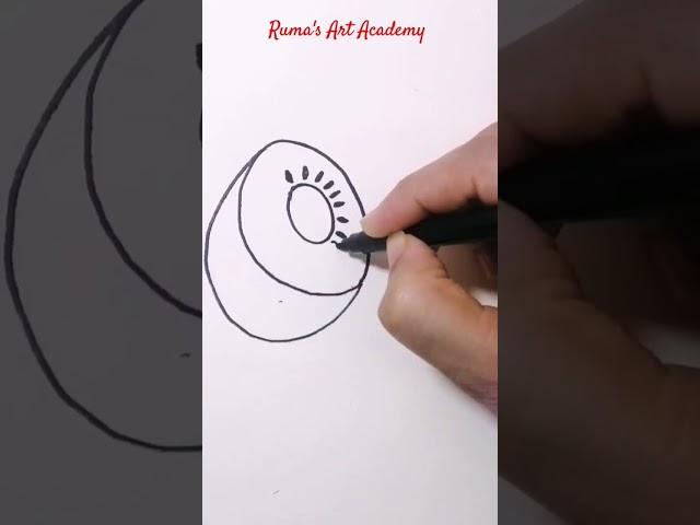 How to draw Kiwi|| Easy to draw Kiwi #art #satisfying #drawing #viral #youtubeshorts #trending