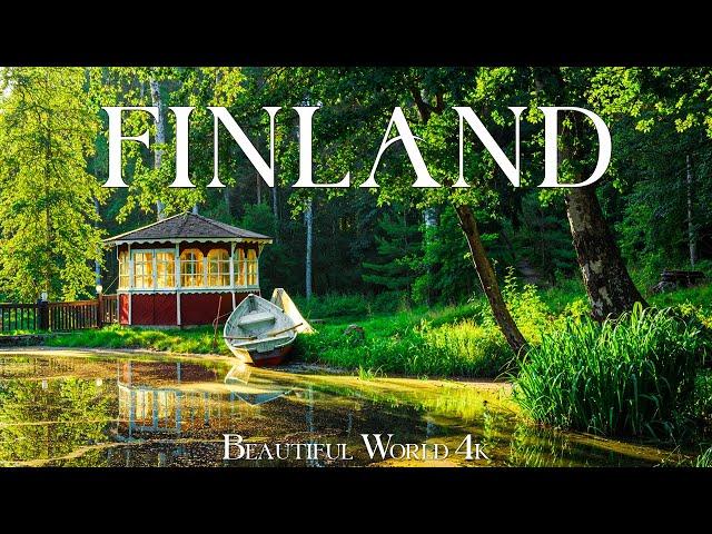 Finland 4K • Mystical Northern Lights, Serene Lakes, and Enchanting Forests • 4K VIDEO HD