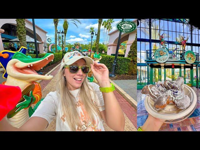 Disney's French Quarter Resort! Mickey Shaped Halloween Beignets, Pool Bar & Sassagoula Boat Ride