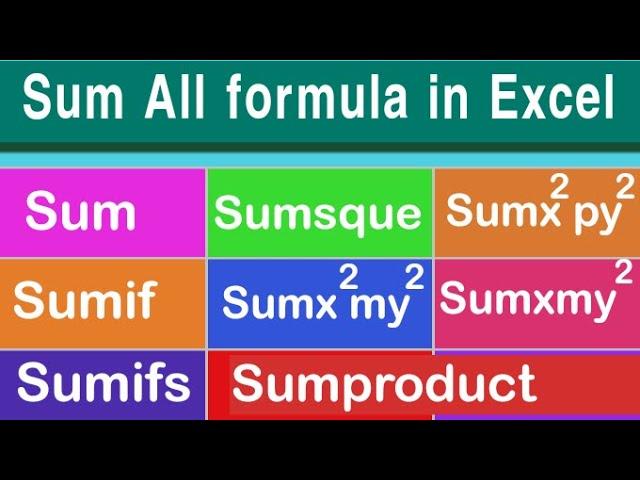 Sum All Formulas in Excel With detail | Nasir IT Solution