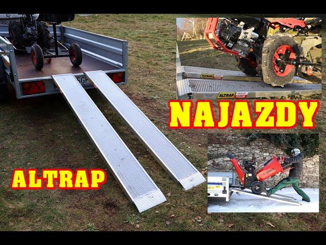 Polskie najazdy aluminiowe ALTRAP - Nośność 1500kg. Na traktorek, quad,  sprzęty ogrodowe itp. TEST