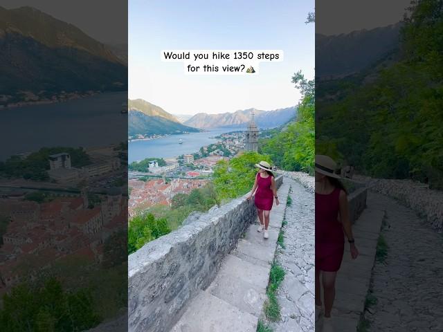 Kotor Fortress hike! Montenegro  #travel #couple #shorts #ytshorts