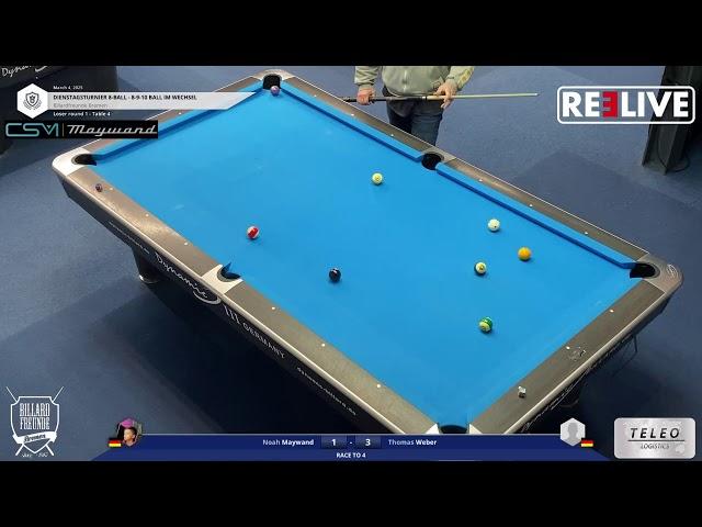 Noah Maywand vs Thomas Weber Tisch[4] 8-Ball Dienstagsturnier 4.3.25 BF Bremen