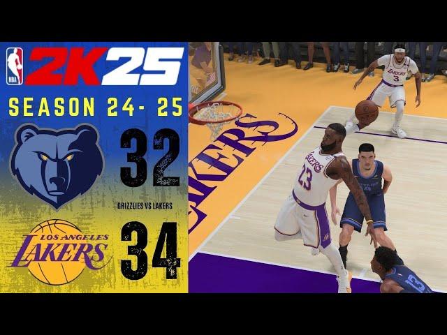 MEMPHIS GRIZZLIES vs LOS ANGELES LAKERS || SEASON 2024-2025 || NBA 2K25