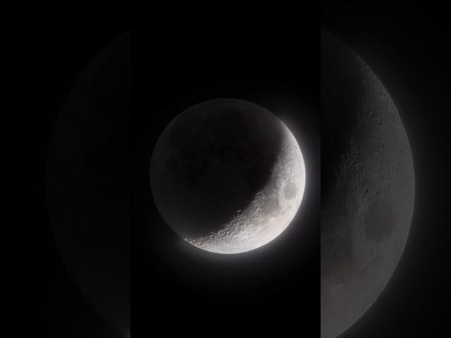 I Pointed my Telescope at the Crescent Moon  #shorts #moon #shortsfeed