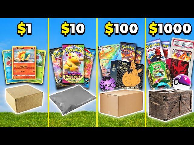 $1 vs $10 vs $100 vs $1000 Pokemon Mystery Box