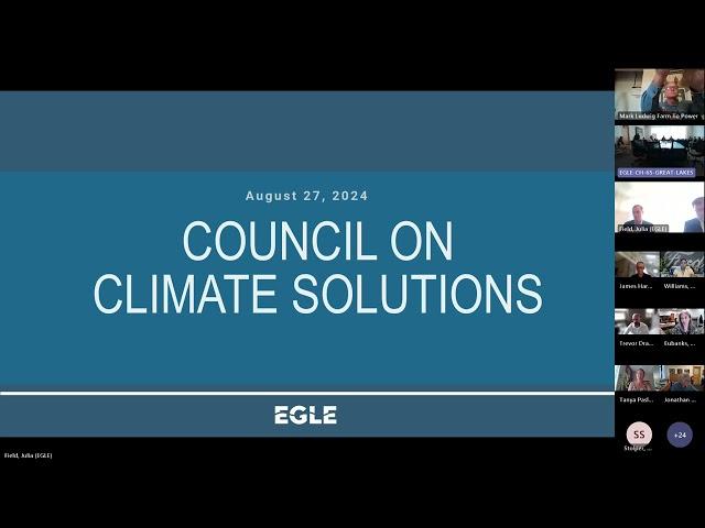 Council on Climate Solutions Meeting - August 27, 2024