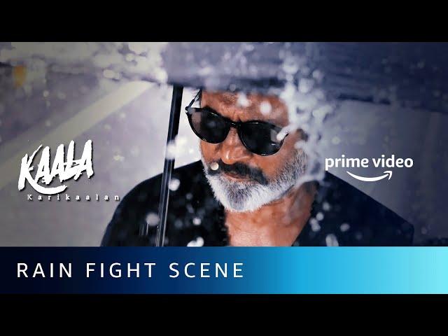 Superstar Rajinikanth In Action | Best Rain Fight Scene | Kaala | Amazon Prime Video