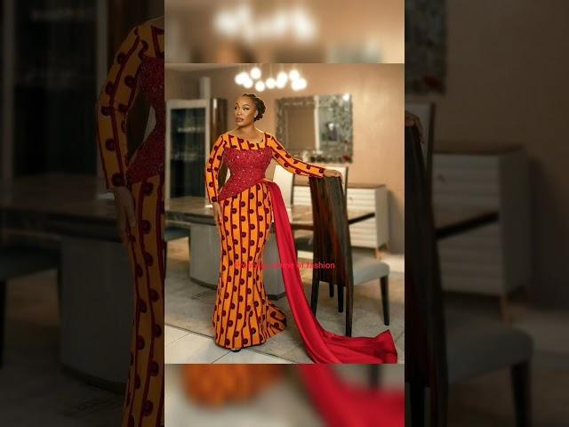 Beautiful Ankara long gown styles #ankarastyles #lacestyles #shortswithogom #gowns #fashion