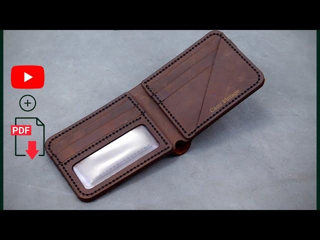 Leather bifold wallet DIY download pdf pattern