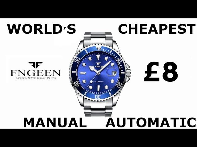 World's Cheapest Automatic Manual Watch ( £8 ) From FNGeen ( Rolex Homage) , AliExpress Review