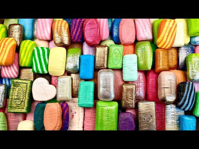 100 peace  Cutting soap strips  ASMR soap carving  Corte de jabón 