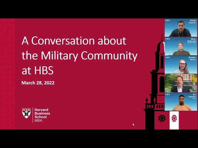 A Conversation about the Military Community at HBS