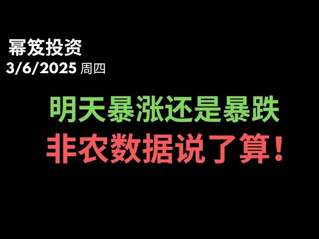 第1411期「幂笈投资」3/6/2025 涨一天，大跌两天，明天暴涨还是暴跌，就看非农数据了！｜moomoo