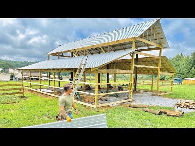 SAVED $10,000 Metal Roof Install - Pole Barn Build on a Budget.