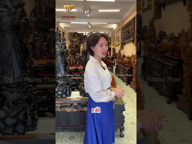 Tượng Tam Đa Phúc Lộc Thọ điêu khắc thủ công trên nền gỗ Mun Lào sắc nét và thần thái