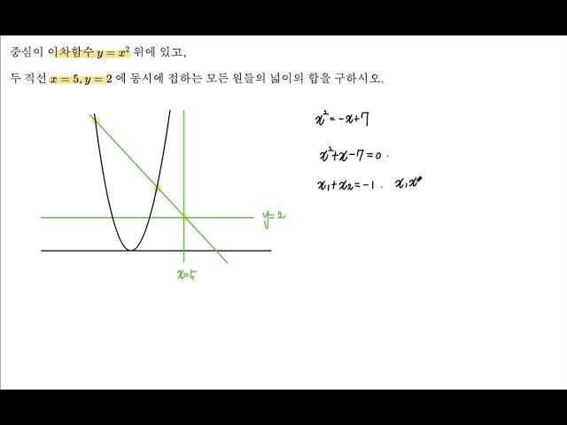 고1 수학상 내신대비 원이 두 직선과 접할 때