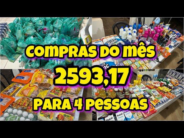 Compras do Mês de Agosto . 2593,17 , para 4 pessoas .