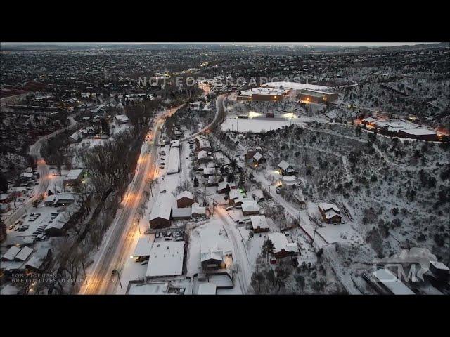 01-18-2023 Manitou Springs, CO - Epic Post Snowstorm Drone Footage Mountain Town