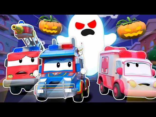 Halloween Special! RESCUE SQUAD solves the spooky MYSTERY! | Rescue Cars & Trucks