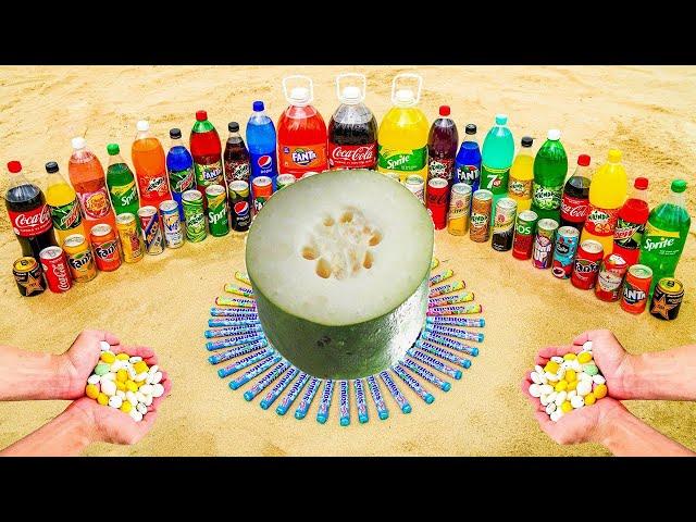 Experiment: How to make Rainbow Stars with Orbeez, Watermelon, Coca Cola vs Mentos and Popular Sodas