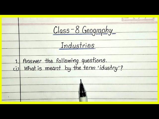 industries class 8 geography questions and answers | class 8 geography ch 4 question answer |