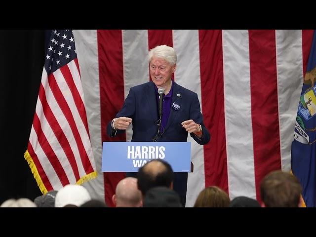 Bill Clinton addresses Israel–Hamas war at Kamala Harris rally in Michigan