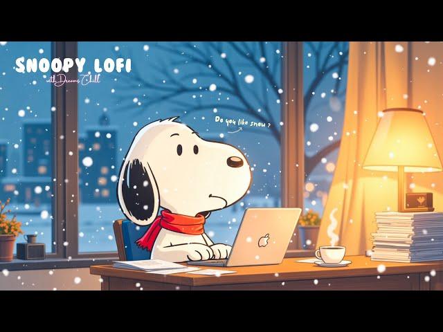 Winter Study Lofi - Hard-working study at home like Snoopy【Chillhop mix】  chill/relax/study