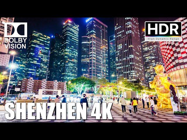 Shenzhen, China | Walking in the center of Shenzhen at night, the future technology capital | 4K HDR