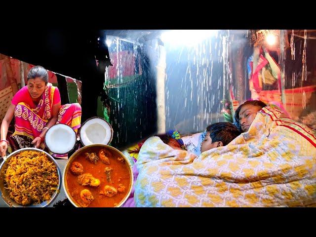 Village Life - Midnight Rain। Village In Rain। Morning Routine। Cooking Village Style Fish Curry