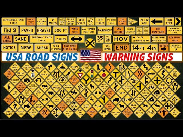 USA ROAD SIGNS - All WARNING SIGNS