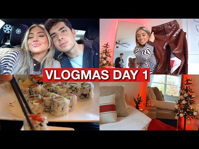 VLOGMAS DAY 1: sushi date, pr unboxing & new skincare | Samantha Nicole