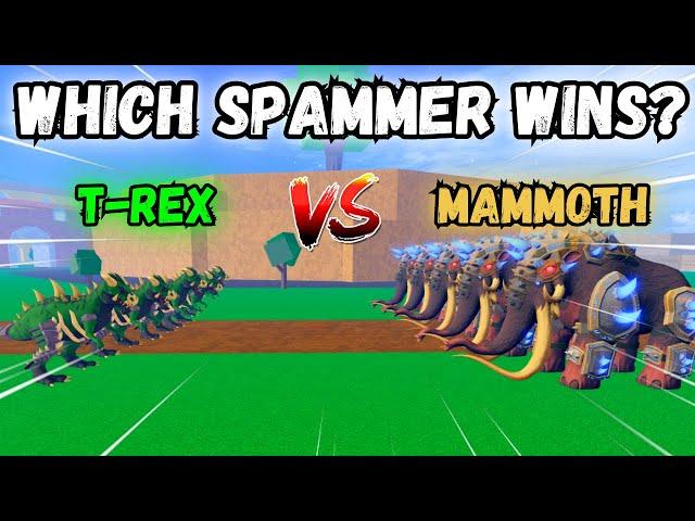 5 Mammoths Vs 5 T-Rex Which Spam Fruit Wins?