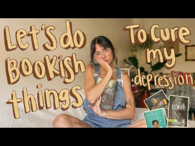 ultimate book video to cure my depression | library haul, book journal, bookshelf organization, etc