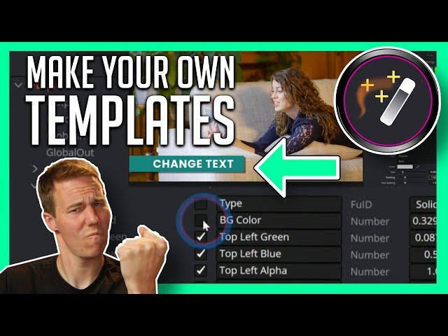 Create a Motion GFX TEMPLATE from your Fusion Comps! - DaVinci Resolve Fusion Tutorial