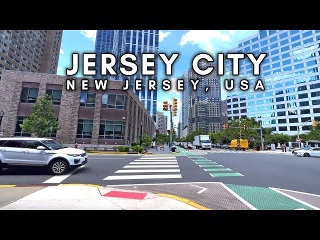 New Jersey Driving Tour, USA - Downtown Jersey City - 4K