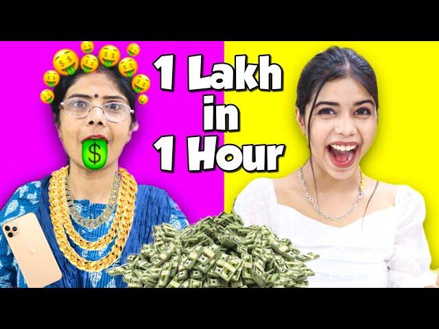 Giving My Mom Rs.1,00,000 to spend in 1 Hour Challenge!! *Fail or Pass* ??