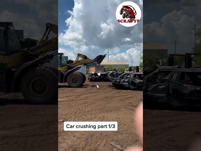 Crushing cars at Scrapys Auto Salvage part 1/3 #car #cars #crush #limo #autosalvage