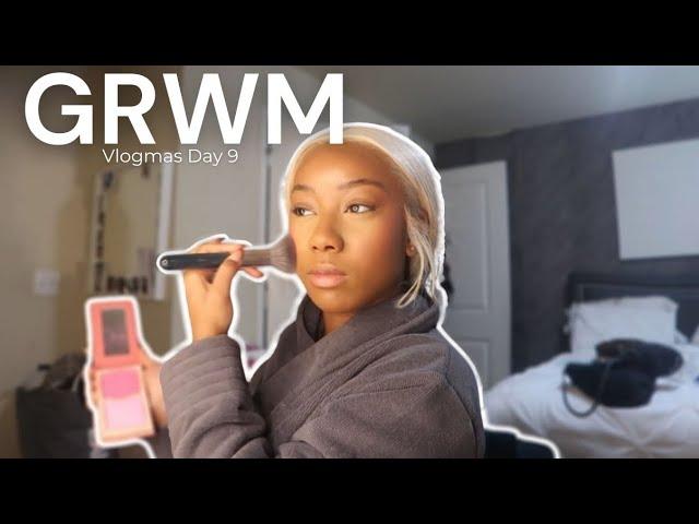 VLOGMAS DAY 9 | shower + makeup + hair + wardrobe malfunction.. real and uncut