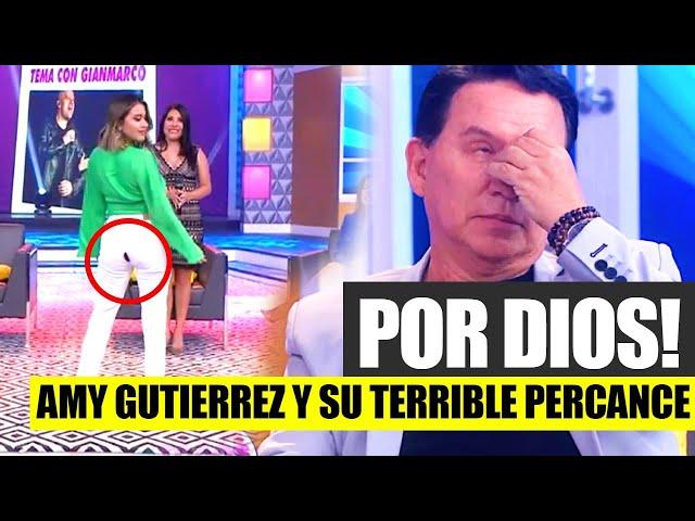 AMY GUTIERREZ SUFRE TERRIBLE PERCANCE CON SU PANTALÓN EN VIVO DEJANDO EN SHOCK A TODOS