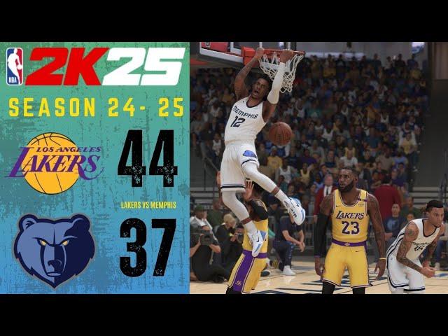 LOS ANGELES LAKERS vs MEMPHIS GRIZZLIES || SEASON 2024-2025 || NBA 2K25