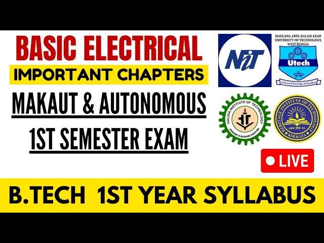 B.tech 1st Year Basic Electrical IMPORTANT CHAPTERS(Makaut & Autonomous) #makaut #1st_year